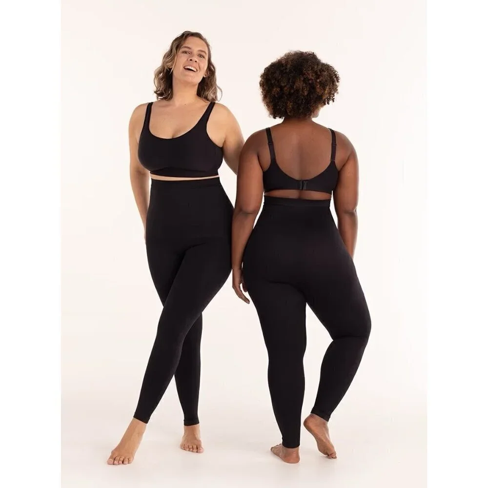 Shapermint Empetua Womens High Waist Shaping Leggings Sz XXL 2XL Black 42075 $60